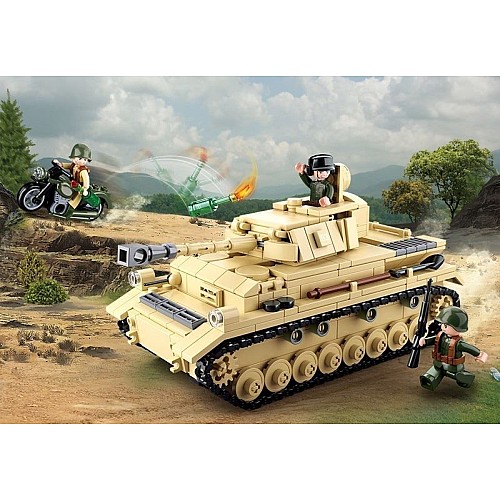 Конструктор Sluban Army WW2 M38-B0693 Немецкий танк Panzer IV САУ Wespe 2в1, 543 детали