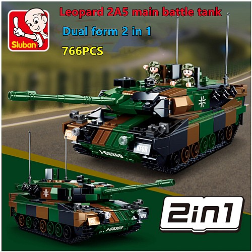 Конструктор Sluban ModelBricks M38-B0839 Танк Leopard 2A4/2A5 2 в 1, 766 деталей