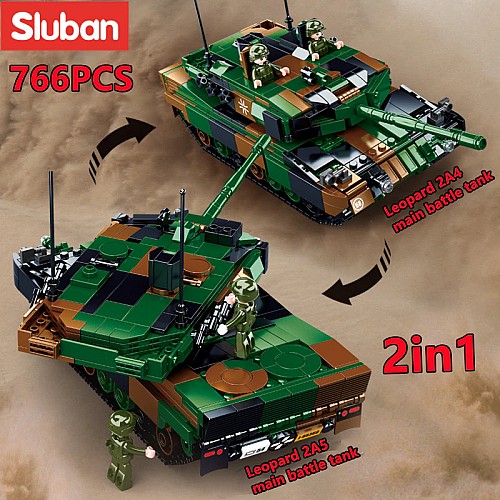 Конструктор Sluban ModelBricks M38-B0839 Танк Leopard 2A4/2A5 2 в 1, 766 деталей
