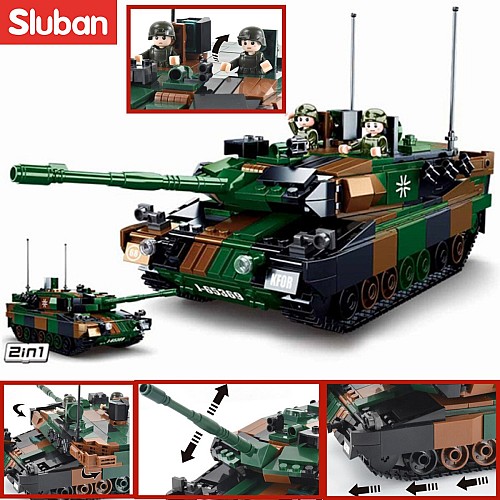 Конструктор Sluban ModelBricks M38-B0839 Танк Leopard 2A4/2A5 2 в 1, 766 деталей