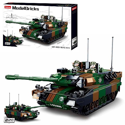 Конструктор Sluban ModelBricks M38-B0839 Танк Leopard 2A4/2A5 2 в 1, 766 деталей