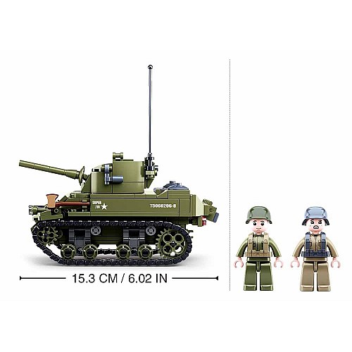 Конструктор Sluban Army WW2 M38-B0856 Американський легкий танк M5 Stuart, 344 деталі