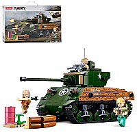 Конструктор Sluban Army WW2 M38-B1110 Американский танк M4A3 Sherman 2в1, 715 деталей
