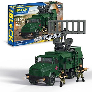 Конструктор iBlock Армия PL-921-471 КрАЗ РЭБ, 350 деталей, 2 фигурки