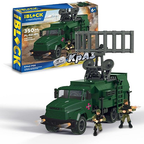 Конструктор iBlock Армія PL-921-471 КрАЗ РЕБ, 350 деталей, 2 фігурки