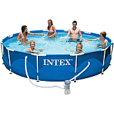 ​Басейн каркасний Intex 28212NP Metal Frame 366×76 см, 6503 л, з фільтр-насосом 220–240 В