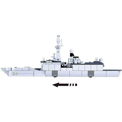 Конструктор SLUBAN M38-B0702 Военный корабль, 1: 450, 33см, вертолет, 417 деталей
