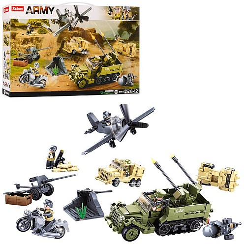 Конструктор Sluban Army WW2 M38-B0812 Военная битва, 552 деталей