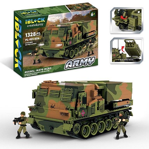 Конструктор IBLOCK Армія PL-921-506 РСЗВ M270 MLRS, 1328 деталей