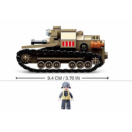Конструктор Sluban Army WW2 M38-B0709 Итальянская танкетка Carro Veloce 33, 183 детали