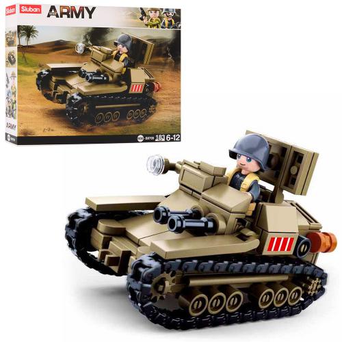 Конструктор Sluban Army WW2 M38-B0709 Итальянская танкетка Carro Veloce 33, 183 детали