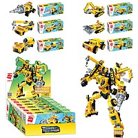 Конструктор Qman 1417 Строительная техника-Трансформер Trans-collector 6в1, 6шт (6 видов) 479 деталей