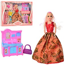 Лялька з нарядом 1035A-4 сукні ,меблі та аксесуари