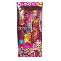 Лялька 319A36 (144шт/2) з сукнями з лялечкою, у коробці 29см