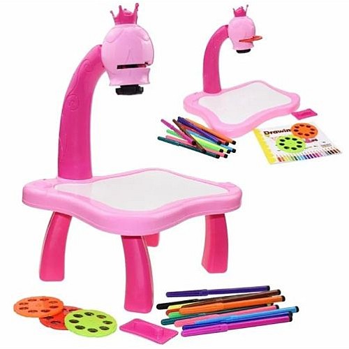 Дитячий проектор для малювання зі столиком "Projector Painting" рожевий