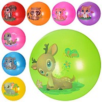 М'яч дитячий MS 3508 (120шт) 9 дюймів, малюнок, 60г, 8 кольорів, 8 видів(тварини)