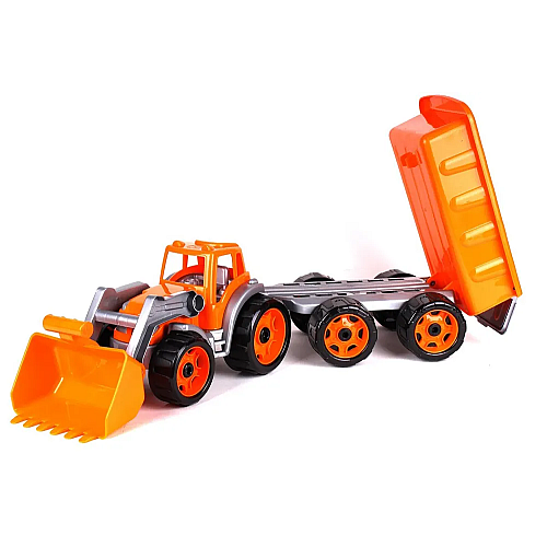 Іграшка Трактор з причепом та з рухомим ковшем 3688 Помаранчевий