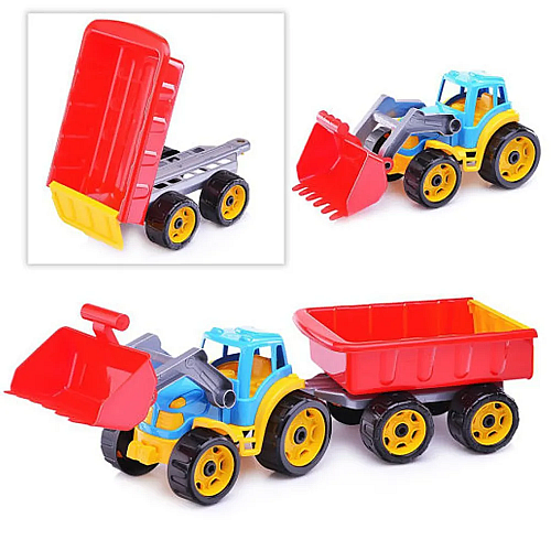 Іграшка Трактор з причепом та з рухомим ковшем 3688 СККП
