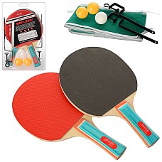 Набор для настольного тенниса: 2 ракетки, 3 мяча, сетка с креплением MS0220 №3 в слюде