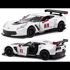 Машинка металева Kinsmart 1:36 Corvette C7. R Race Car 2016. Білого кольору (KT5397W)