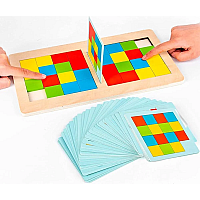 Дерев'яна Настільна гра Перегони Рубіка (Rubik's Race), Пікселі, фігури, картки, Хто швидше, MD2872