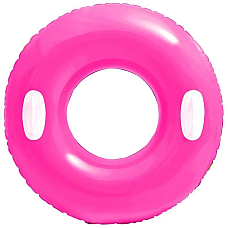 Надувной круг с ручками INTEX 76см "Глянцевый", розовый, от 8 лет 59258