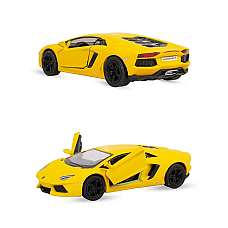 Металева машинка Kinsmart 1:36 Matte Lamborghini Aventador LP700-4, інерційна, жовта, KT5370W