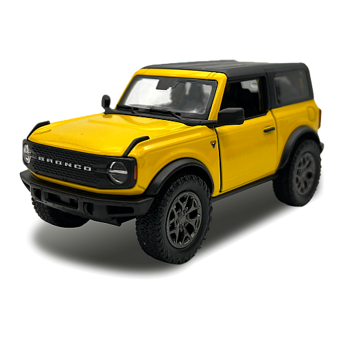 Машинка металлическая Kinsmart 1:34 2022 Ford Bronco (Hard Top) KT5438WB инерционная, двери открываются/цвет Желтый