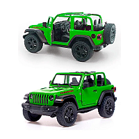 Машинка металева Kinsmart 1:34 2018 Jeep Wrangler KT5412WA інерційна, двері відчиняються / Зелений з відкритим верхом
