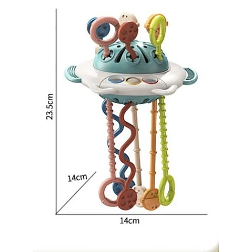 Розвиваюча брязкальце тягучка "Шнурочки Кіт" | Бізіборд для малюків 888-5
