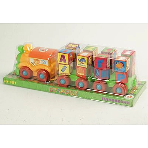 Каталка-паровоз на мотузці з літерами "Буквовоз" PL-401