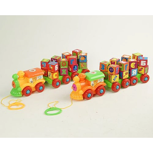 Каталка-паровоз на мотузці з літерами "Буквовоз" PL-401