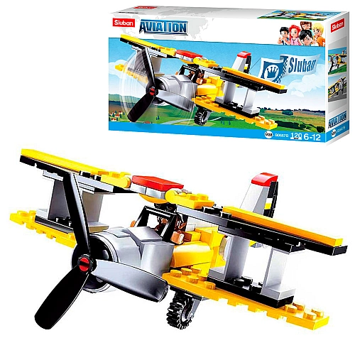 Конструктор Sluban Літак 120 деталей + фігурка пілота M38-B0667B для дітей