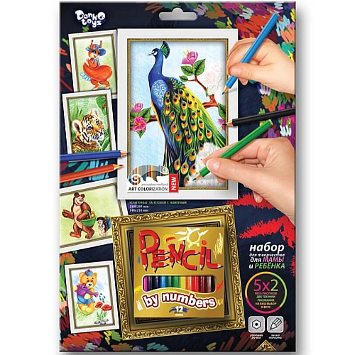 Творчий набір для розмальовки олівцями за номерами PBN-01-04