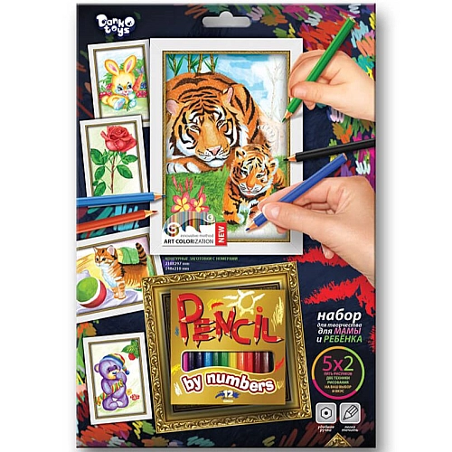Творчий набір для розмальовки олівцями за номерами PBN-01-07