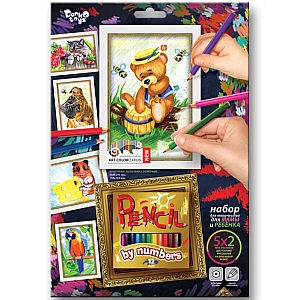 Творчий набір для розмальовки олівцями за номерами PBN-01-08