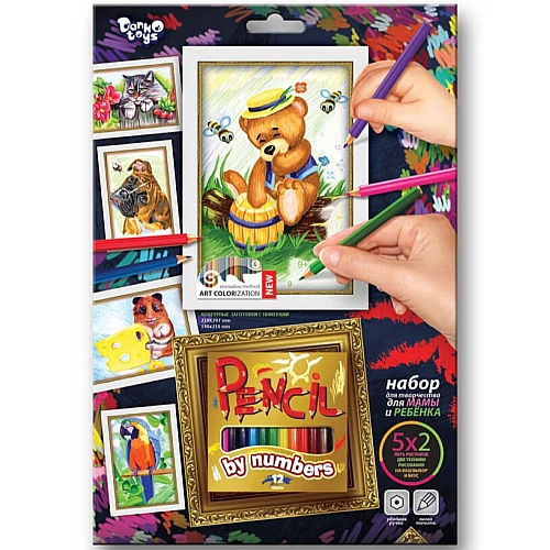 Творчий набір для розмальовки олівцями за номерами PBN-01-08