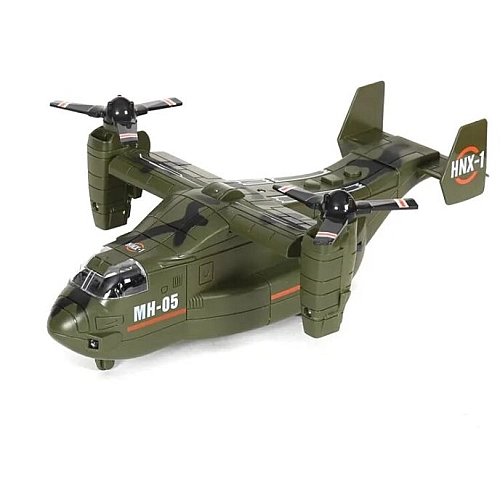 Іграшковий військовий конвертоплан Bell V-22 Osprey зі звуком та світлом, масштаб 1:72 (інерція)