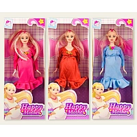 Лялька 2030-80A (1892429) (120шт/2) вагітна, 3 кольори, в коробці 13*6*32 см