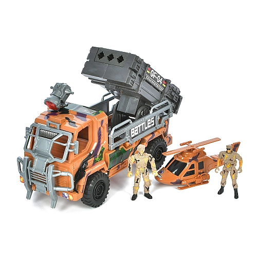 Набір з транспортом 1828-110E машина 32см, гелікоптер (звук, світло), солдати