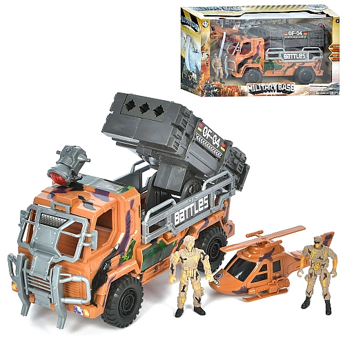 Набір з транспортом 1828-110E машина 32см, гелікоптер (звук, світло), солдати