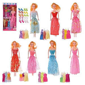 Лялька YX-628C (2018887) (60шт) 7 видів, сукні, взуття, кор. - 16 * 5 * 32.5 см,