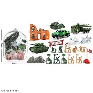 Набір військових арт. 0066-S4 танк, літак, машина, фура, військовий, аксесуари, рюкзак 19*22*5см