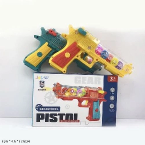 Іграшковий музичний пістолет 0307: звук, світло, шестерні