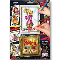 Творчий набір для розмальовки олівцями за номерами PBN-01-10