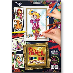 Творчий набір для розмальовки олівцями за номерами PBN-01-10