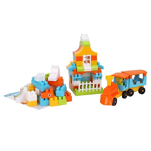 Конструктор дитячий блочний різнокольоровий 90 деталей 6573