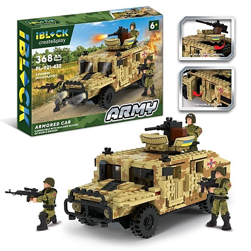 Конструктор IBLOCK Армія Авто ЗСУ 368 деталей PL-921-432