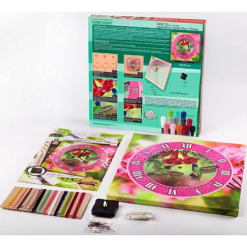 Набір для вишивки та створення годинника "Колібрі" (Embroidery Clock ЕС-01-04)