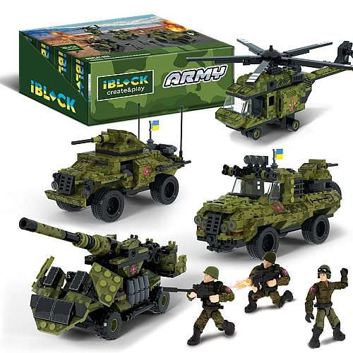 Конструктор IBLOCK PL-921-429 Армія, 203-234 деталі,4 види